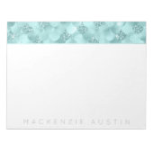 ラグジュアマーメイドはかりで測 |アクアミントティール（緑がかった色）モノグラム ノートパッド (正面)