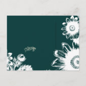 ラグジュアランスグリーンホワイトバジェットフレンドリーズ結婚ズ インビテーションポストカード (裏面)