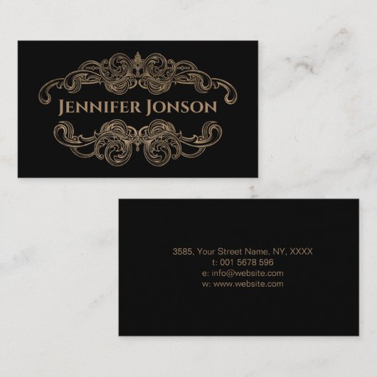 ラグジュアリエレガントーヴィンテージスタイルフレーム名刺 名刺 (正面/裏面)