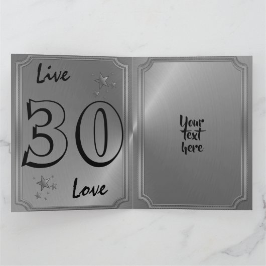 ラグジュアリパーソナライズされたー誕生日ワードハッピーバースデー カード (内部)