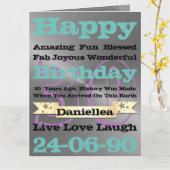 ラグジュアリパーソナライズされたー誕生日ワードハッピーバースデー カード (黄色い花)