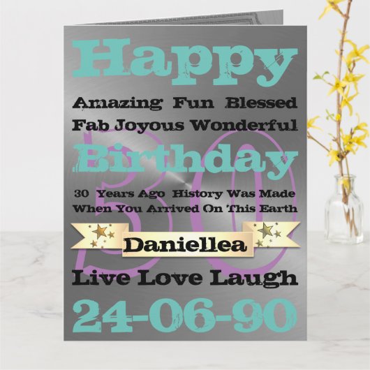 ラグジュアリパーソナライズされたー誕生日ワードハッピーバースデー カード (黄色い花)