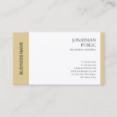 ラグジュアリモダンエレガントフェイク金ゴールドホワイトプロフェッショナル 名刺 (正面)