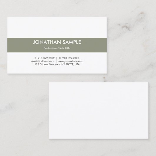 ラグジュアリモダンーシンプルデザインプエレガントレーントレンディー 名刺 (正面/裏面)