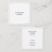 ラグジュアリーお洒落エリートデザイントレンディー金ゴールドプレーンモダン スクエア名刺 (正面/裏面)