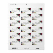 ラグジュアリーお洒落ボホフローラウェディングRSVPアドレス ラベル (フルシート)