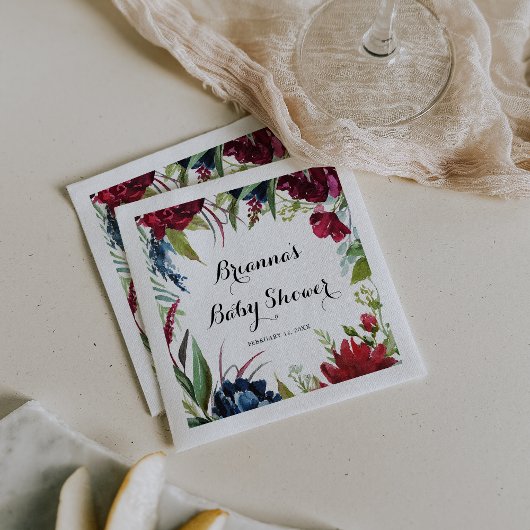 ラグジュアリーお洒落ボホフローラベビーシャワーナプキンス スタンダードカクテルナプキン