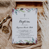 ラグジュアリーお洒落ボホフローラ書道バプテスマ 招待状