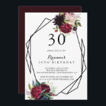 ラグジュアリーお洒落ボホフローラ30th誕生日パーティー 招待状<br><div class="desc">この高級ボホお洒落フローラ30歳の誕生日パーティの招待状は、素朴な誕生日パーティーに最適である。このデザインは数々の、バラ色と牡丹の花が緑の葉と自然のインスパイア美しいを持つ。</div>