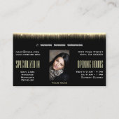 ラグジュアリーかわいらしエレガント金ゴールドグラマー写真テンプレート 名刺 (裏面)