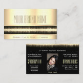 ラグジュアリーかわいらしエレガント金ゴールドグラマー写真テンプレート 名刺 (正面/裏面)