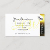 ラグジュアリーきらめくゴールデンカラフルストライプのロゴを追加 名刺 (裏面)