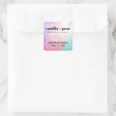 ラグジュアリーきらめくパステルピンクブルー大豆キャンドルラベル スクエアシール (バッグ)