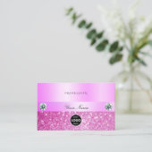 ラグジュアリーきらめくピガーリーンクグリッターとロゴシック 名刺 (スタンド正面)