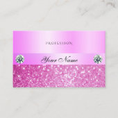 ラグジュアリーきらめくピガーリーンクグリッター（ダイヤモンド付き） 名刺 (正面)