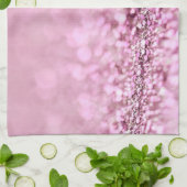 ラグジュアリーきらめくピンクローズ金ゴールドグリッター キッチンタオル (折り畳み)