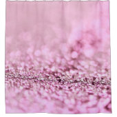 ラグジュアリーきらめくピンクローズ金ゴールドグリッター シャワーカーテン (正面)