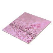 ラグジュアリーきらめくピンクローズ金ゴールドグリッター タイル (側面)