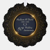 ラグジュアリーきらめくフレ結婚ーム記念日 オーナメントカード (裏面)