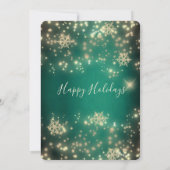 ラグジュアリーきらめく企業のホリデーパーティー緑 招待状 (裏面)
