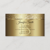 ラグジュアリーきらめく金ゴールドグリッター&モノグラムシック 名刺 (裏面)