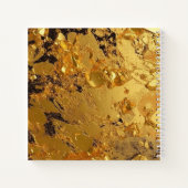 ラグジュアリーきらめく金ゴールドモノグラムスクエア ノートブック (裏面)