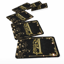 ラグジュアリーすごいブラック金ゴールドモノグラム 名刺