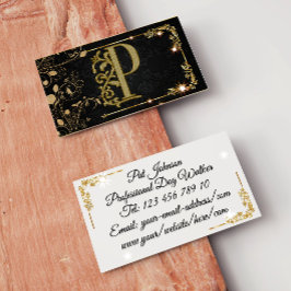ラグジュアリーすごいブラック+金ゴールドモノグラム 名刺