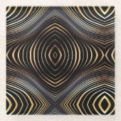 「ラグジュアリーと洗練された出会い」 ガラスコースター (正面)