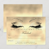 ラグジュアリーなまつげ延長メイクアップ証明書ギフト (正面/裏面)