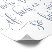 ラグジュアリーなカリグラフィーのメモリーサイン（ダスティーブルー） ポスター (角)