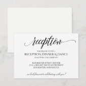 ラグジュアリーなカリグラフィータイポグラフィー受付カード | ブラック 招待状 (正面/裏面)