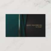 ラグジュアリーなグリーンゴールドのエレガントなノータリー名刺 名刺 (正面)