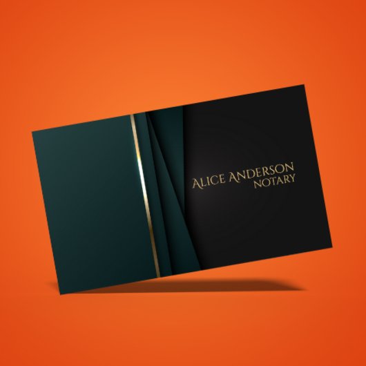 ラグジュアリーなグリーンゴールドのエレガントなノータリー名刺 名刺