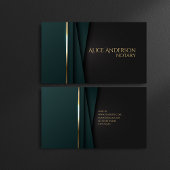 ラグジュアリーなグリーンゴールドのエレガントなノータリー名刺 名刺