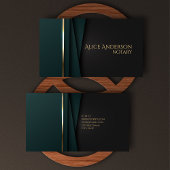 ラグジュアリーなグリーンゴールドのエレガントなノータリー名刺 名刺