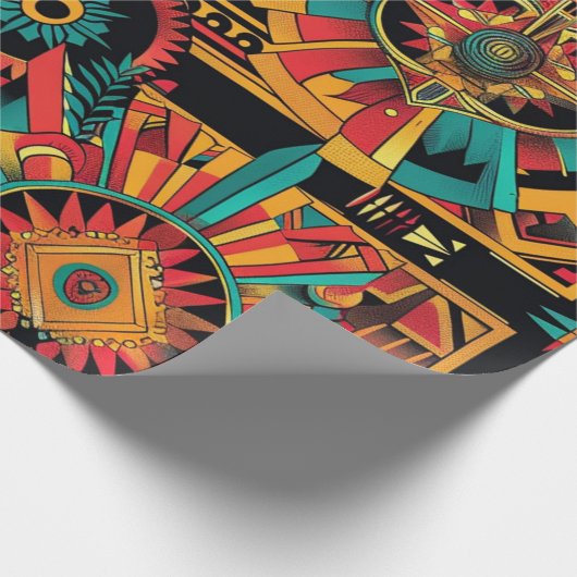 ラグジュアリーなシアステカアンドリーム芸術的ラッピングパップ ラッピングペーパー (角)