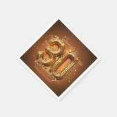 ラグジュアリーなシックなグラムブラウンと金ゴールド30歳の誕生日 スタンダードカクテルナプキン (角)