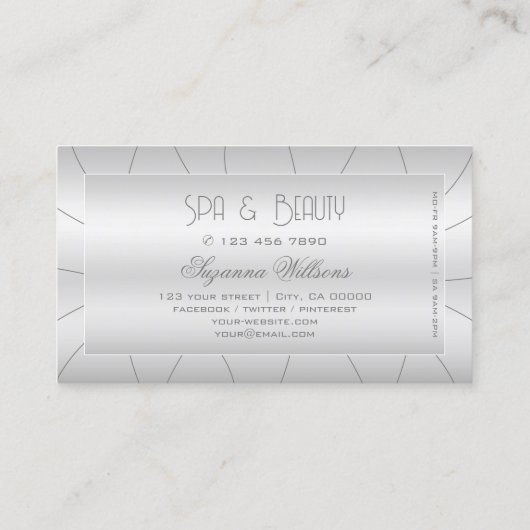 ラグジュアリーなシルバー華美とダイヤモンドクリエイティブ 名刺 (裏面)