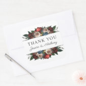 ラグジュアリーなジュエルトーンの花束 サンクスステッカー スクエアシール (封筒)