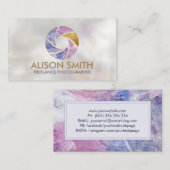 ラグジュアリーなチャロアイトカメラシャッターフォトグラファー 名刺 (正面/裏面)