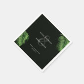 ラグジュアリーなトロピカルウォーター葉カラーパーム結婚ズ スタンダードカクテルナプキン (角)