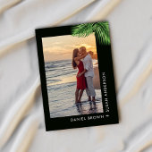 ラグジュアリーなトロピカルウォーター葉カラーパーム結婚ズ 招待状