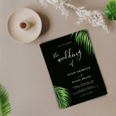 ラグジュアリーなトロピカルウォーター葉カラーパーム結婚ズ 招待状