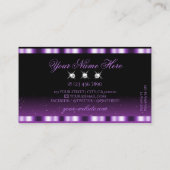 ラグジュアリーなパープルブラックきらめくダイヤモンドスタイリッシュ 名刺 (裏面)