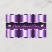 ラグジュアリーなパープルブラックきらめくダイヤモンドスタイリッシュ 名刺 (正面)