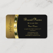 ラグジュアリーなブラックと金ゴールドとイニシャルダイヤモンド 名刺 (裏面)