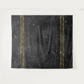 ラグジュアリーなブラックのモノクロームの背景 タペストリー (正面(横))