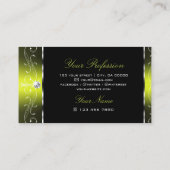 ラグジュアリーなブラックイエロー華美縁どオーナメント 名刺 (裏面)