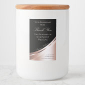 ラグジュアリーなブラックバラ金ゴールドデコールサンキューラベル フードラベル (正面)